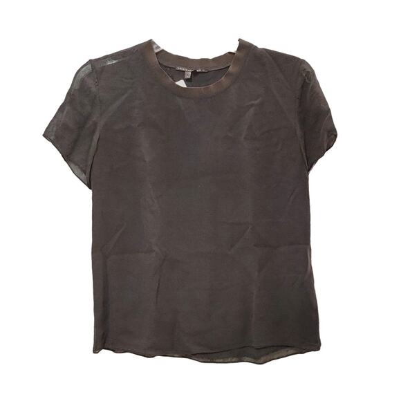 Theysken's Theory Silk Sheer T-Shirt Pullover Short Sleeve Black Womens Size S - Picture 1 of 7
